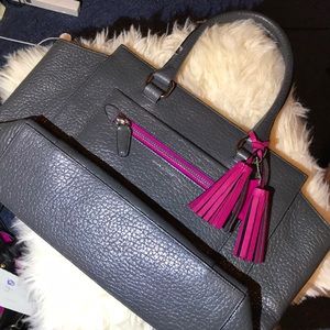 Grey/pink coach purse